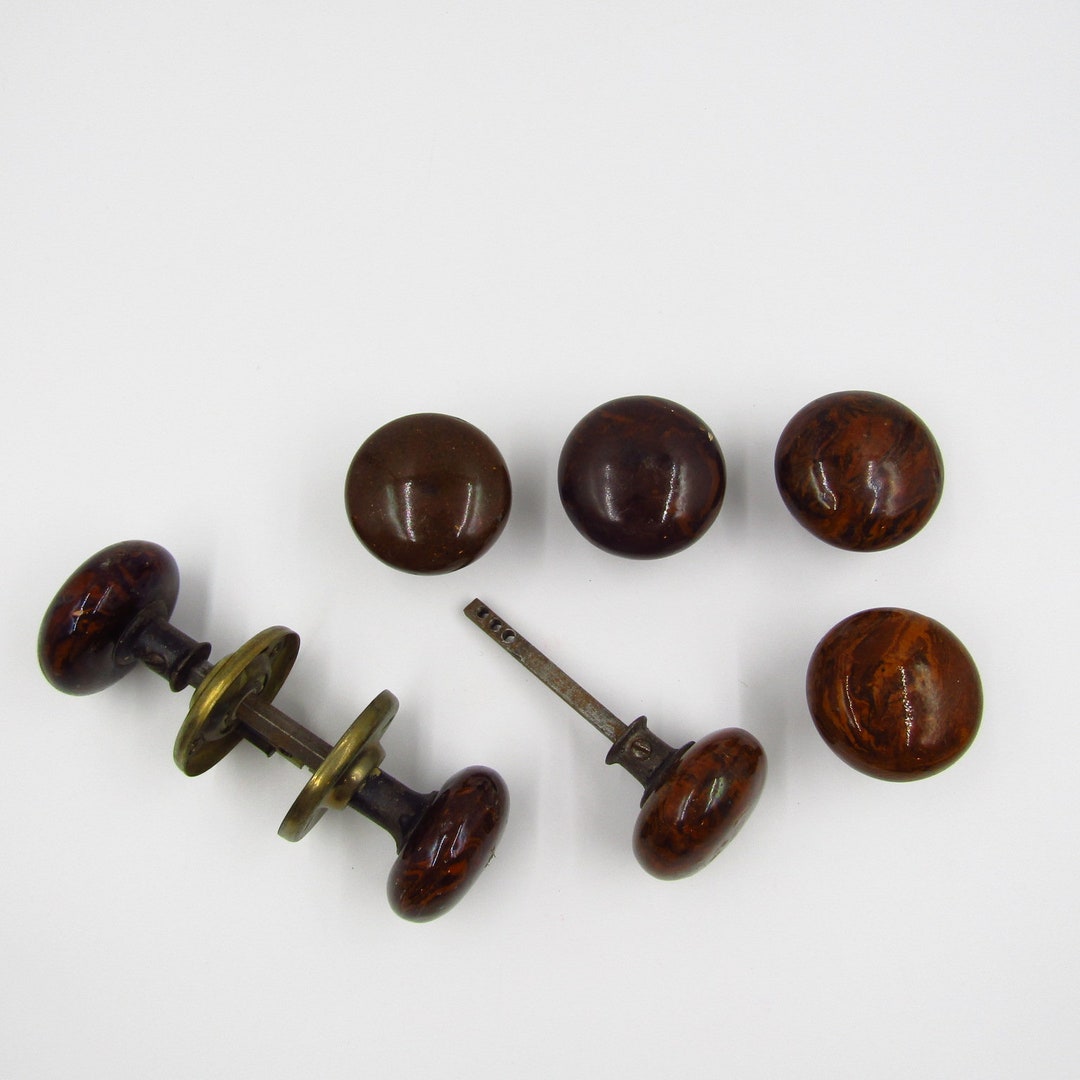 Antique Brown Porcelain Door Knob and Spindle Stem 21/4 Etsy Australia