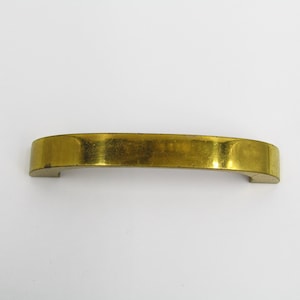 Drawer Pull – 3” Centers – 3.5” Long Gold Curved Square Plain Brass Mid CenturyFor Kitchen Cabinet Cupboard Door Dresser Handle Hardware