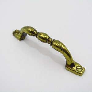 Drawer Pull - 3&quot; Centers - 4-3/8&quot; Long Gold Shiny Brass For Kitchen Cabinet Cupboard Door Dresser Drawer Handle Hardware