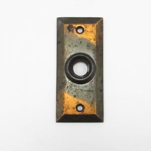 Vintage Door Knob Backplate 3.5 x 1.5 Escutcheon Rectangle Antique Historic Century Home Renovation Old Door House Restoration Parts