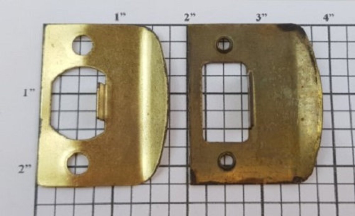 Gold Door Knob Strike Latch Plate Replacement Hardware Closure Etsy