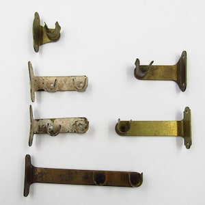 Antique Curtain Rod Bracket Drop in Open Top Replacement Parts Single Double  Right Left Hand 3/8 5/16 diameter