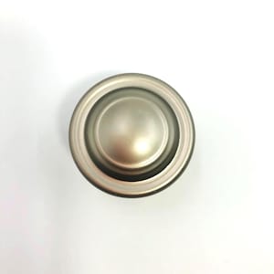 Drawer Pull Cabinet Knob - 1.75 Brushed Silver Satin Nickel - Stepped Concentric Circle - Kitchen Cabinet Hardware - Modern Minimalist Decor