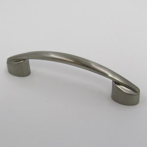 Drawer Pull – 3” or 3.5&quot; Centers – 4.25” Long Silver Round End Arch Bar Art Deco For Kitchen Cabinet Cupboard Door Dresser Hardware