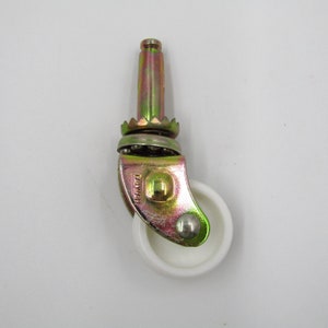 Caster Wheel 1-1/4&quot; Diameter Swivel - White and Gold -  Reclaimed Salvage Furniture Replace Parts Repair