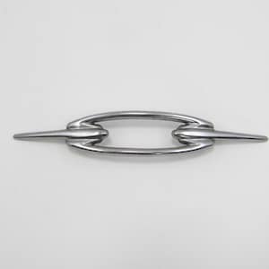 Vintage Mid Century Modern Chrome Drawer Pull 3 Inch Centers Sleek Atomic Cabinet Handle 6.5” Long Retro Furniture Hardware