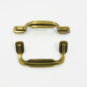 Vintage Drawer Pull - 3” Centers - Gold - Geometric Mid Century Modern For MCM Kitchen Bathroom Cabinet Dresser Drawer Cupboard Furniture