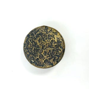 Vintage Brutalist Cabinet Knob 1.25 Inch Textured Brass Drawer Pull Rustic Pitted Metal Dresser Handle Dark Bronze Furniture Hardware
