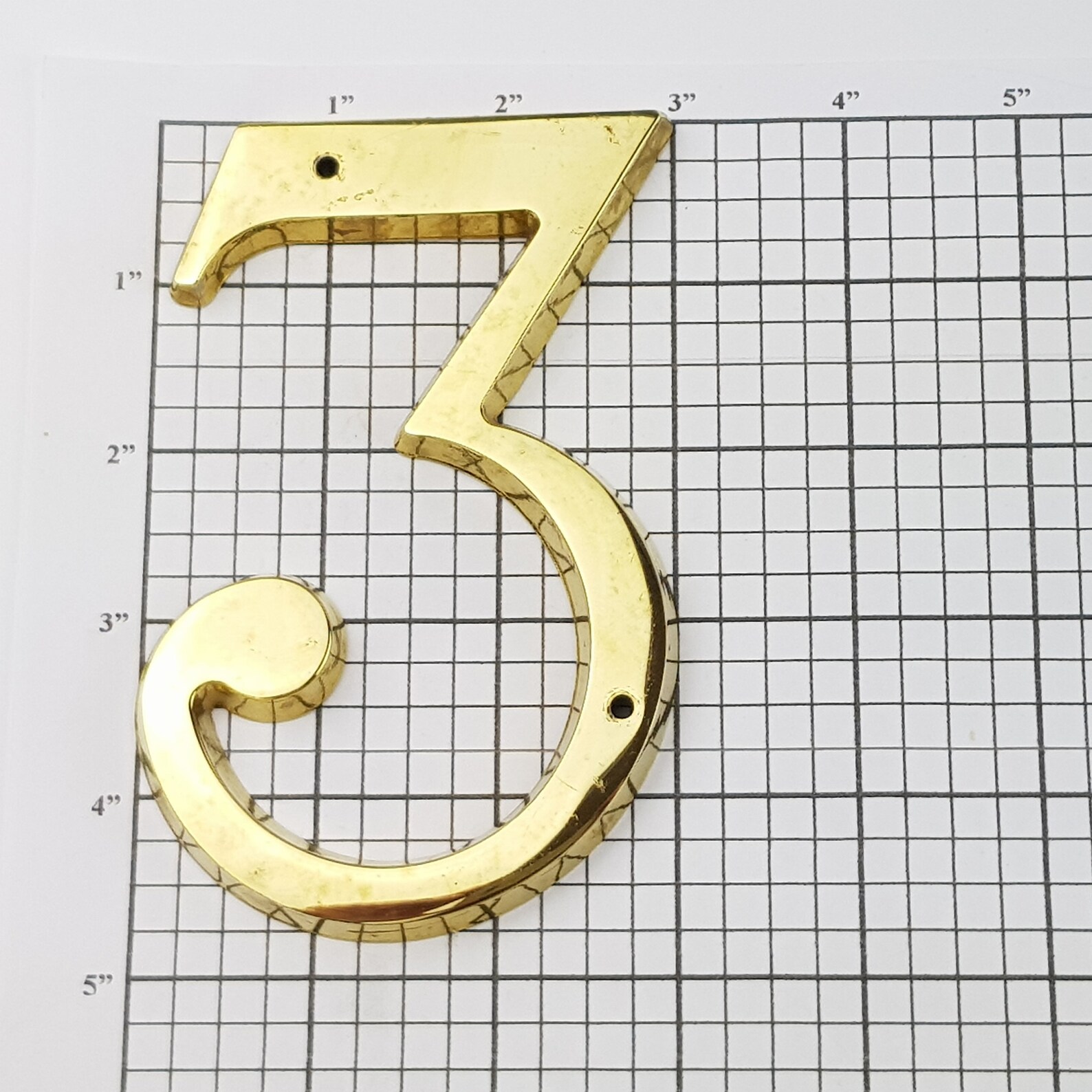 Brass Address Numbers 4.75 House Home 3 0 6 Gold Metal Etsy