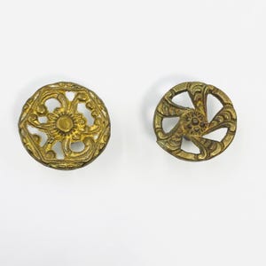 Drawer Pull 1-1/4"- Solid Cast Brass Filigree Cabinet Knob Vintage Victorian Ornate Floral Openwork Antique Furniture Hardware Vanity