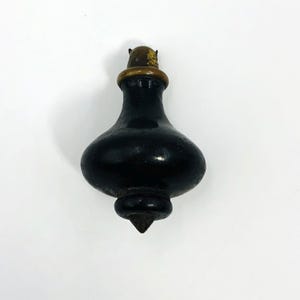 Antique Eastlake Teardrop Drawer Pull Ebony Black -  Wood Pendant Only -  Replacement Part