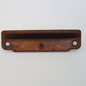 Vintage Sash Pull 4" Long 3.5" Centers Copper Burnished Aged Patina Kitchen Bathroom Cabinet Handle Dresser Bar Midcentury Modern Hardware