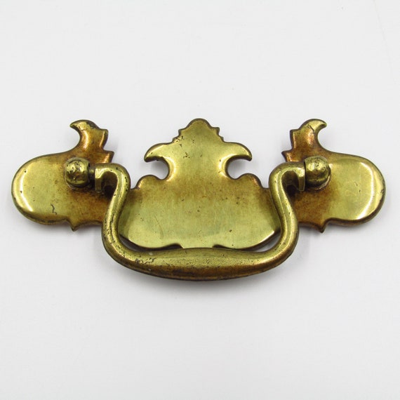 Brass Chippendale Vintage Antique Hardware Drop Bail Drawer Pull 2