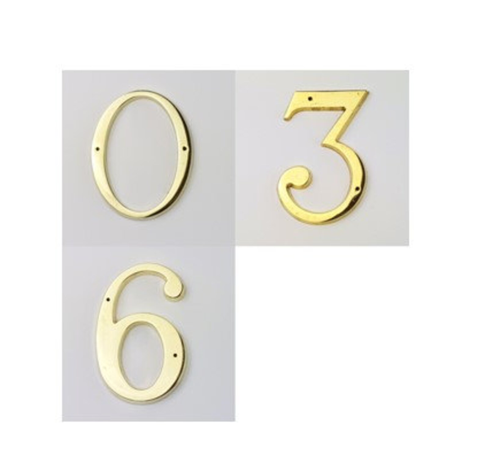 Brass Address Numbers 4.75 House Home 3 0 6 Gold Metal Etsy