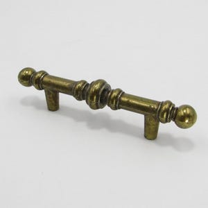 Drawer Pull - 3&quot; Centers - 5&quot; Long Gold Aged Brass Patina Finish Barbell For Kitchen Cabinet Cupboard Door Dresser Handle Hardware Furniture