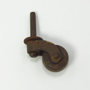 Caster Wheel 1&quot; Diameter Wood Swivel Antique Legs Office Chair Salvage Replacement Parts Repair Stems Peg Roller