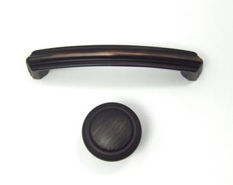 Puxador de gaveta - Centros de 3" - 3,5" de comprimento - Bronze esfregado a óleo Cobre - Para armário de cozinha, banheiro, cômoda, gaveta, penteadeira, armário, móveis