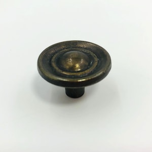 Bronze Knob 1.25" Round Circle Bullseye Pulls Distressed Finish For Kitchen Bathroom Cabinet Dresser Drawer Vanity Closet Furniture Hardware