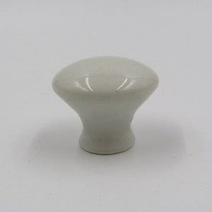 White Ceramic Knob 1-1/4" Round Plain Pull For Kitchen Bathroom Cabinet Dresser Drawer Vanity Closet Laundry Room Furniture