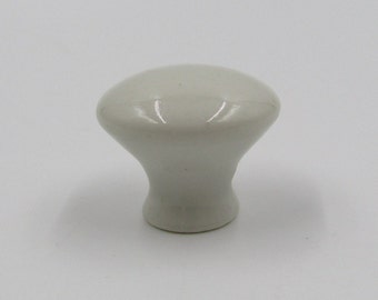 Perilla de cerámica blanca de 1-1/4" redonda y lisa para gabinetes de cocina, baños, tocadores, cajones, armarios, lavaderos y muebles