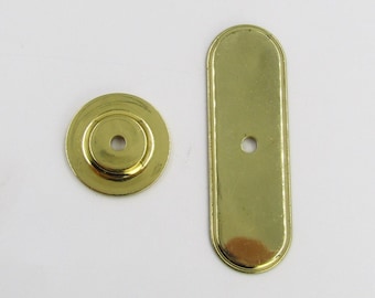 Solid Brass Backplate for Knob -  Round or Oval