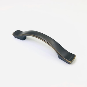 Drawer Pulls - 3" Centers - Bronze with Gold Highlights - Step Edge End - Arch - For Kitchen Cabinet Cupboard Door Dresser Handle Hardware