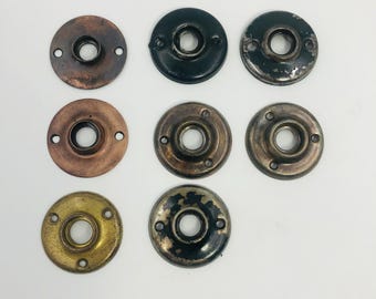 Vintage Door Knob Rosette 2 Inch Plate Black Gold Brass Copper Backplate Cover Escutcheon Interior Door Handle Hardware Replacement Part