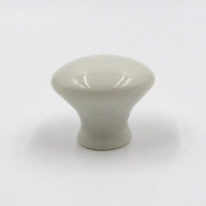 White Ceramic Knob 1-1/4" Round Plain Porcelain Pull For Kitchen Bathroom Cabinet Dresser Drawer Vanity Closet Laundry Room Furniture