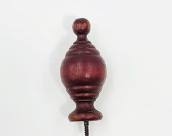Vintage Turned Wood Finial 2.5" Small Acorn Furniture Embellishment Newel Post Topper Architectural Salvage Clock Part Wooden Spindle