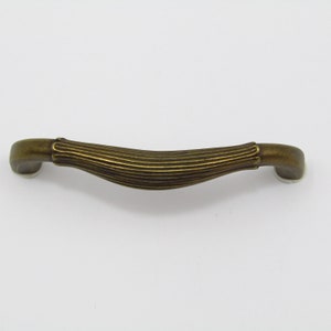 Vintage Drawer Pull – 3.37” Centers – 4.25”  Long Bow Curved Burnished Bronze Swag For Kitchen Cabinet Cupboard Door Dresser Handle