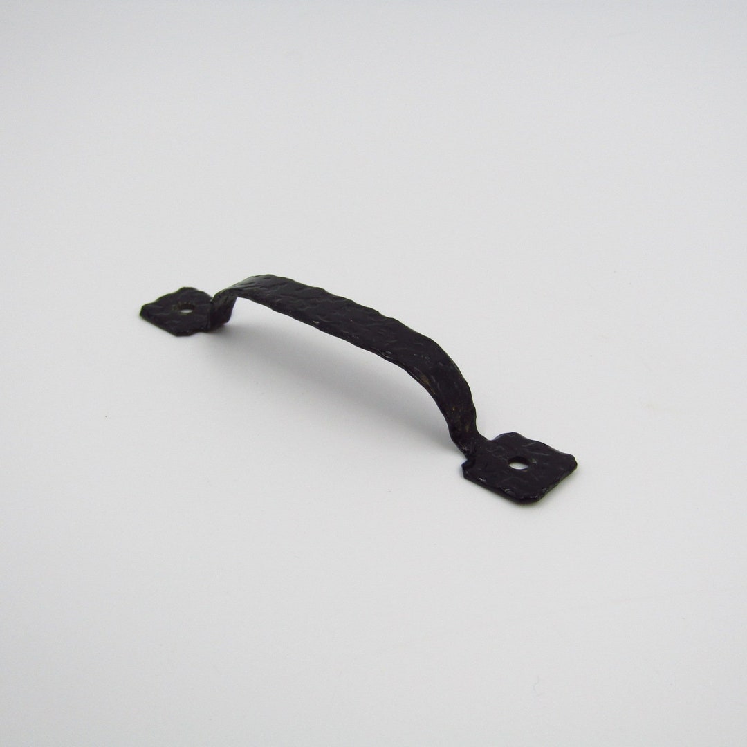 Drawer Pull 4 Centers 4.875 Long Black Colonial Hammered Square Ends for Kitchen