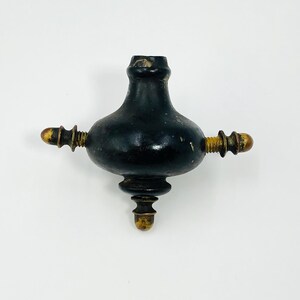 Antique Eastlake Teardrop Drawer Pull Ebony Black -  Wood Pendant Only -  Replacement Part