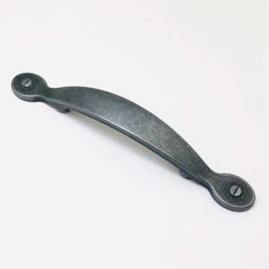 Drawer Pull - 3" Centers Pewter Gray Strap Rustic Craftsman Primitive Pioneer Western Farmhouse Kitchen Bathroom Cabinet Dresser Furniture
