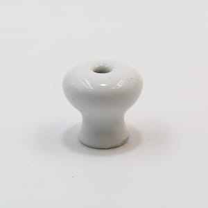 White Porcelain Knob 1&quot; Round With Hole Through Center Ceramic Knob with Center Hole