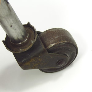 Caster Wheel 1-1/8&quot; Diameter 5/8&quot; Wide Steel Metal - Legs Office Chair Silver Salvage Replacement Parts Repair Stems Peg Roller Furniture