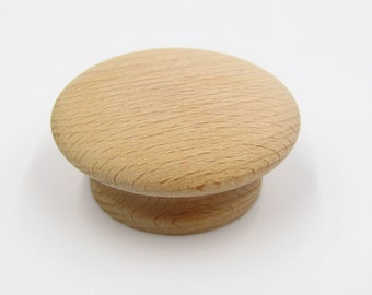 Wood Knob 1.75" Round Bare Unfinished Wood Plain For Kitchen Cabinet Bathroom Dresser Vanity Furniture Closet Laundry Room Hardware