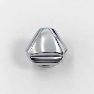 Chrome Geometric Cabinet Knob Triangle Drawer Pull Mid Century Dresser Handle Silver Space Age Furniture Hardware 1 Inch