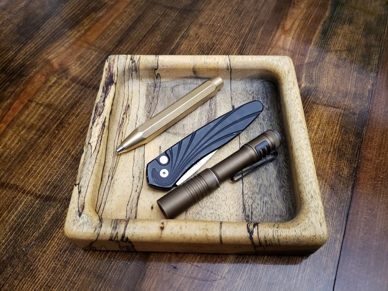 Wooden Valet tray 6 square Spalted Tamarind