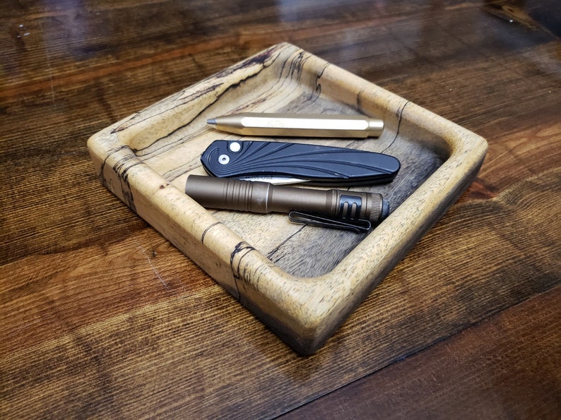Wooden Valet tray 6 square Spalted Tamarind