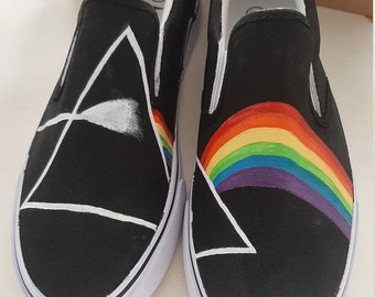 Pink Floyd Rock Band Custom Vans Boyfriend Gift Ideas Slip on Shoes Music Lover Gift Free Shipping
