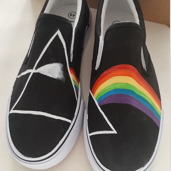 Pink Floyd Rock Band, Vans personnalisées, Idées cadeaux pour petit ami, Slip on Shoes, Music Lover Gift, Free Shipping