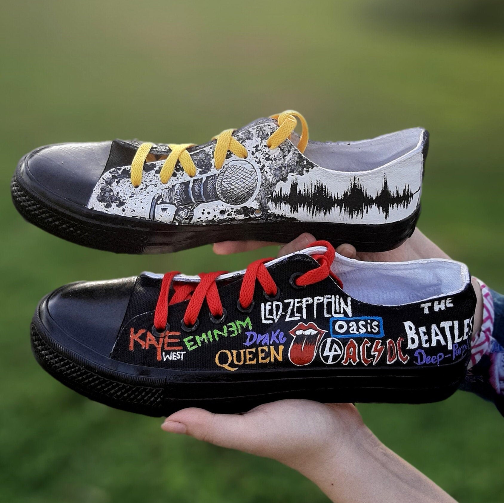 Rockstar Band Shoes Shoes For Drummer Music Lover Gift Etsy