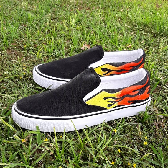 Brandweerman Gift Aangepaste Vans Geschilderde Schoenen - Etsy België