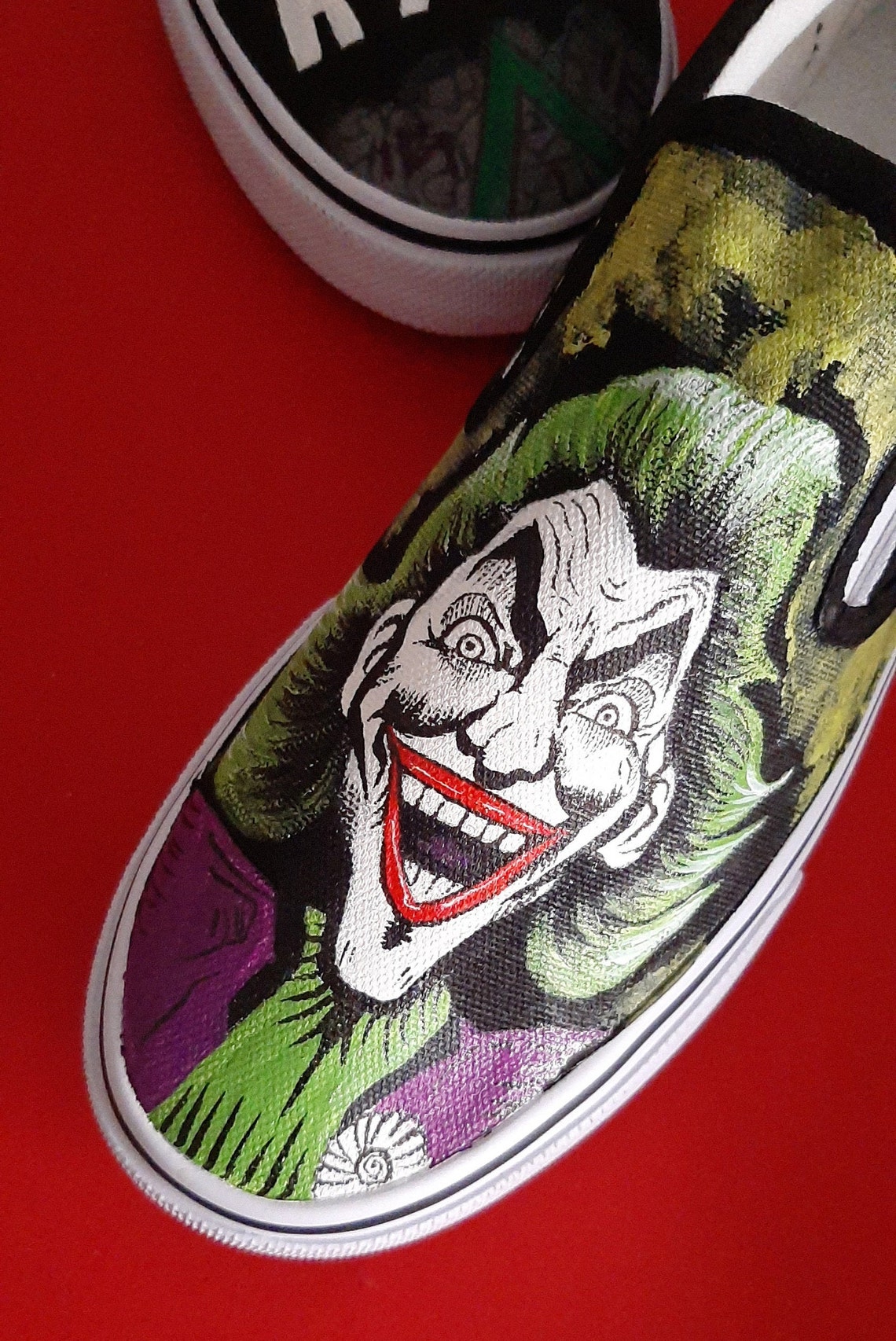 Joker Shoes Joker Painting High Top Shoes Vans Custom | Etsy