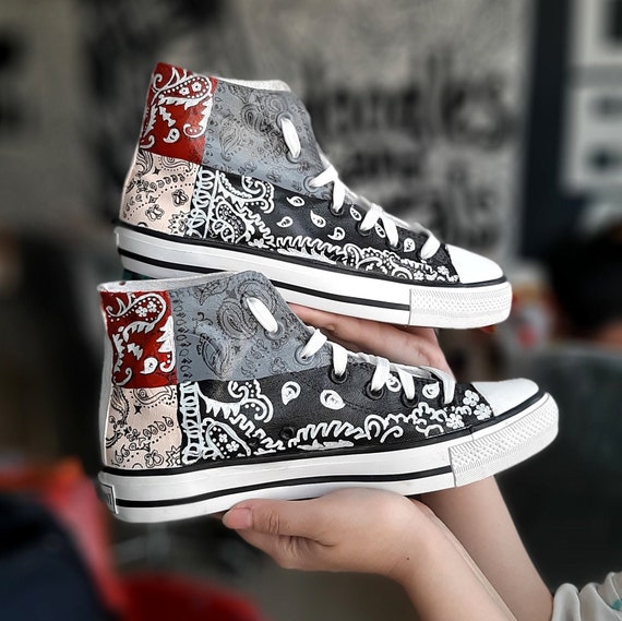 Bandana Art Zapatos unisex para adultos Zapatos hippie personalizados para  mujeres Zapatos casuales para hombres Tallas grandes Bandana Acrílico Pintura  Zapatillas personalizadas -  México