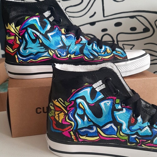 Graffiti Art, outlet Alternative Fashion, Hippie Sneakers, Graffiti Style Art, Chunky Sneakers, Free Shipping