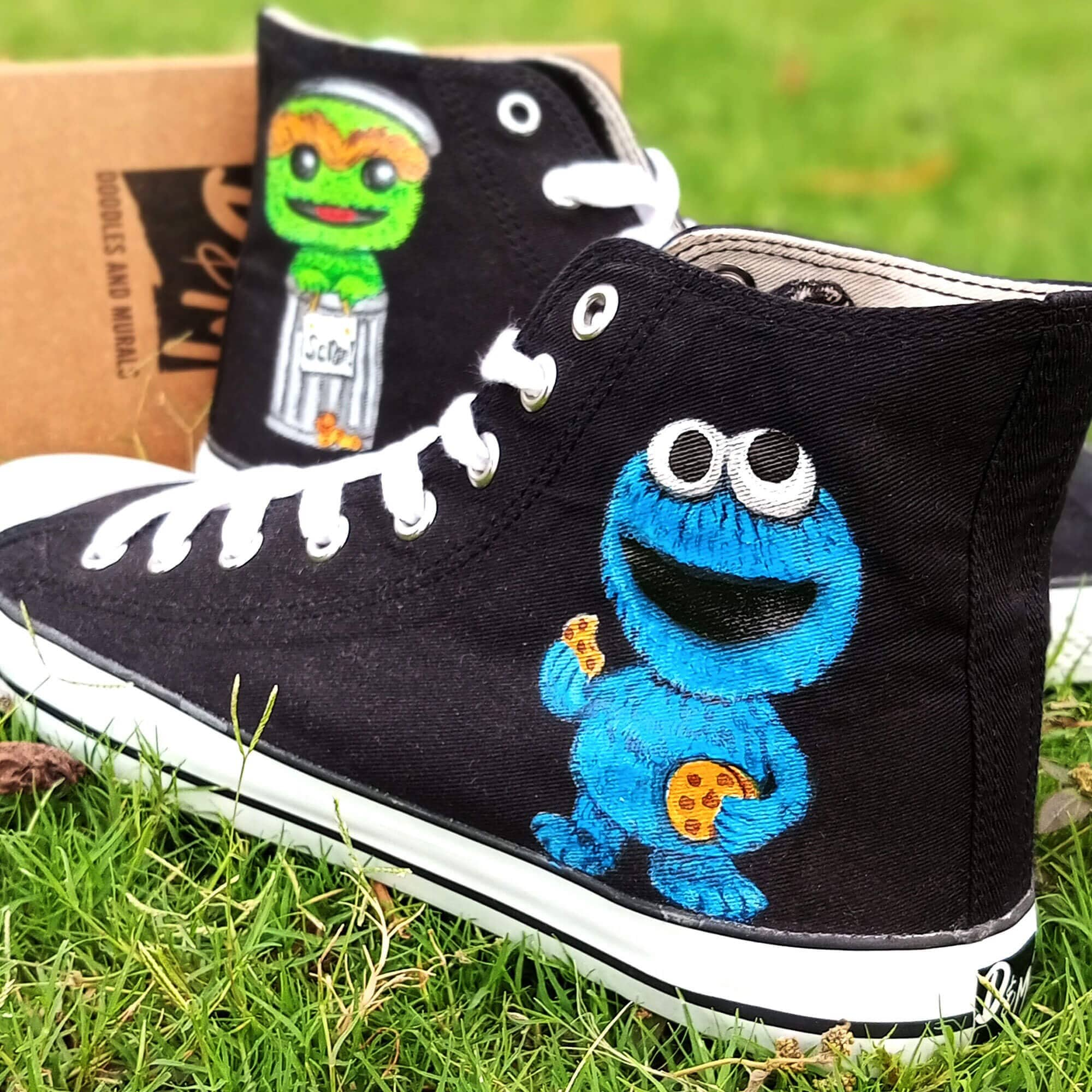 økse Prelude vinter Custom Painted Coco Monster Cartoon Funny Sneakers Hip Hop - Etsy