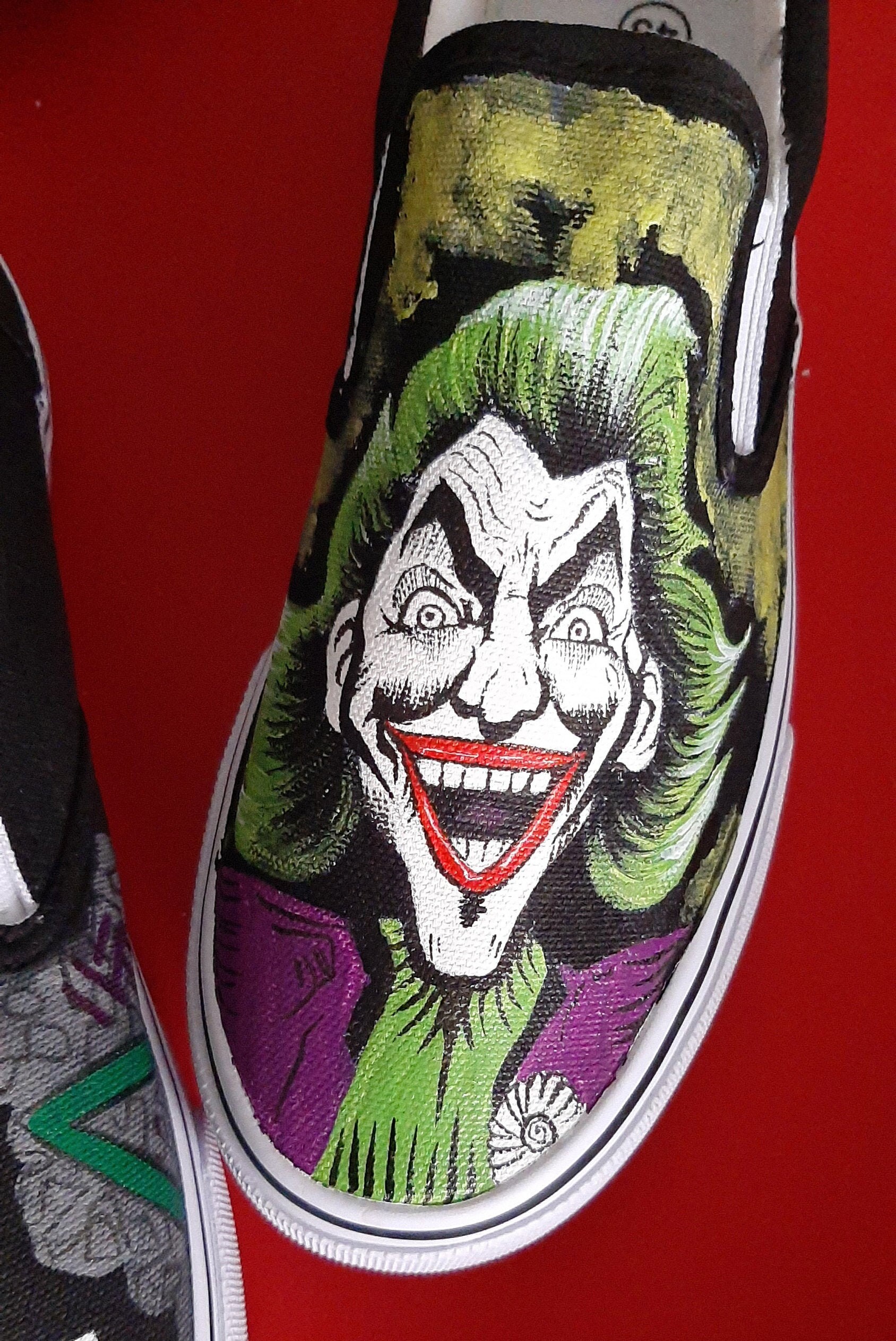 Joker Shoes Joker Painting High Top Shoes Vans Custom | Etsy