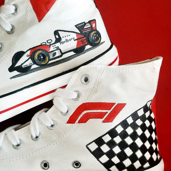 Formula One, Racing Jacket, Custom Painted Shoes, Gifts for Him, Free Shipping