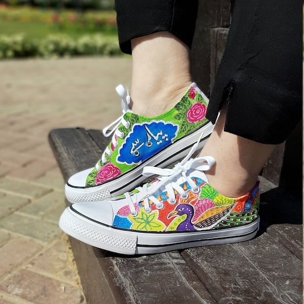 Truck Art Pakistan Painted Shoes for Women Custom Sneakers Art for Girls Wedding Gifts for Bridesmaid Box Sister Wedding Gift